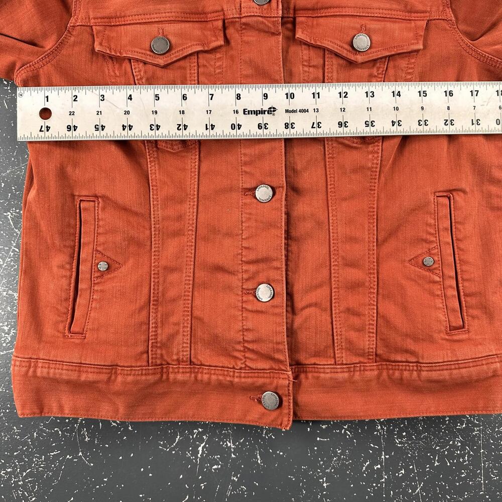 Liverpool Denim Jacket Womens Medium Rust Burnt Orange Trucker Soft Stretchy EUC - Picture 4 of 7